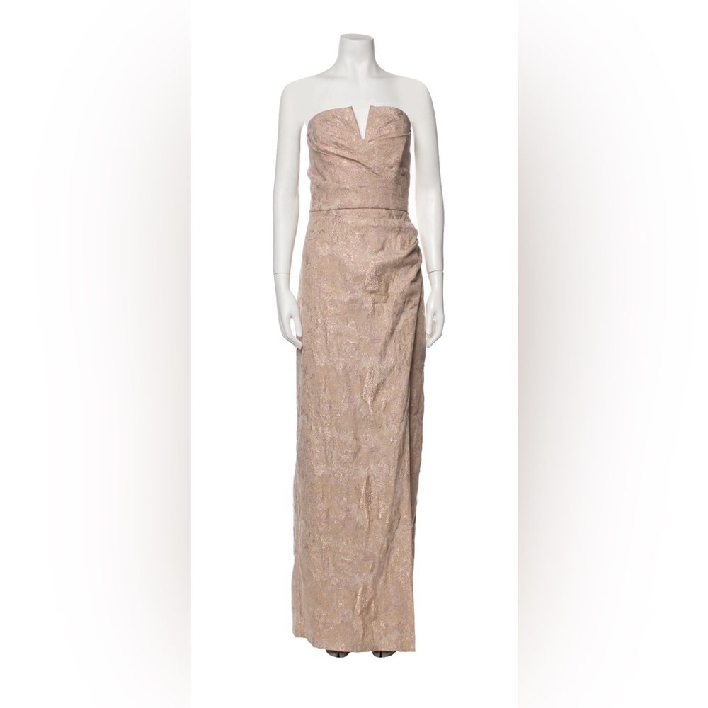 Aidan Maddox Elegant Strapless Evening Gown - Blush